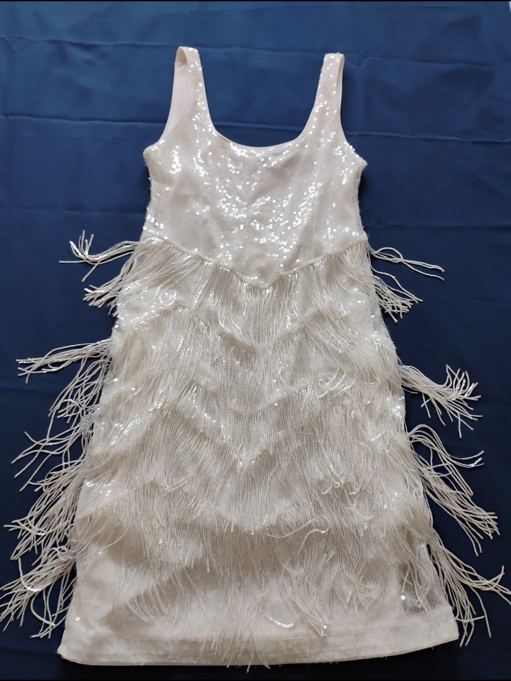 Lulus White Sequin Fringe Party Dress - Picture 2 of 2